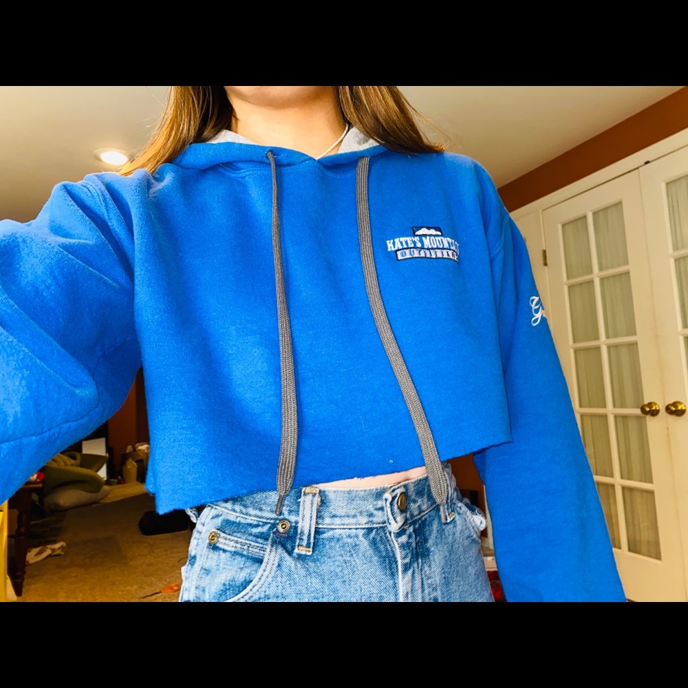 Cropped sweatshirt/hoodie in blue